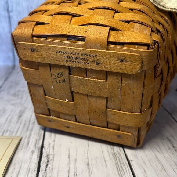 Longaberger 2000 Classic Basket Combo 7” Diameter Swing Handle Liner - Picture 7 of 7